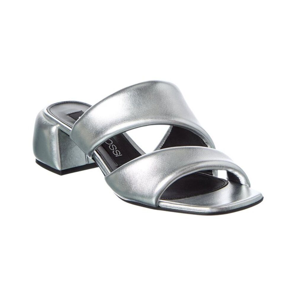 Sergio Rossi Spongy 45 Leather Sandal, Silver